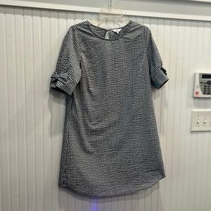 Awesome navy and white seersucker dress